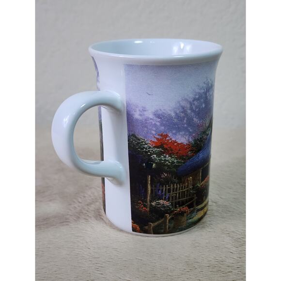 Thomas Kinkade Coffee Mug Teacup 10oz Lilac Cottage 2004 Porcelain 4" Vintage - Picture 8 of 12